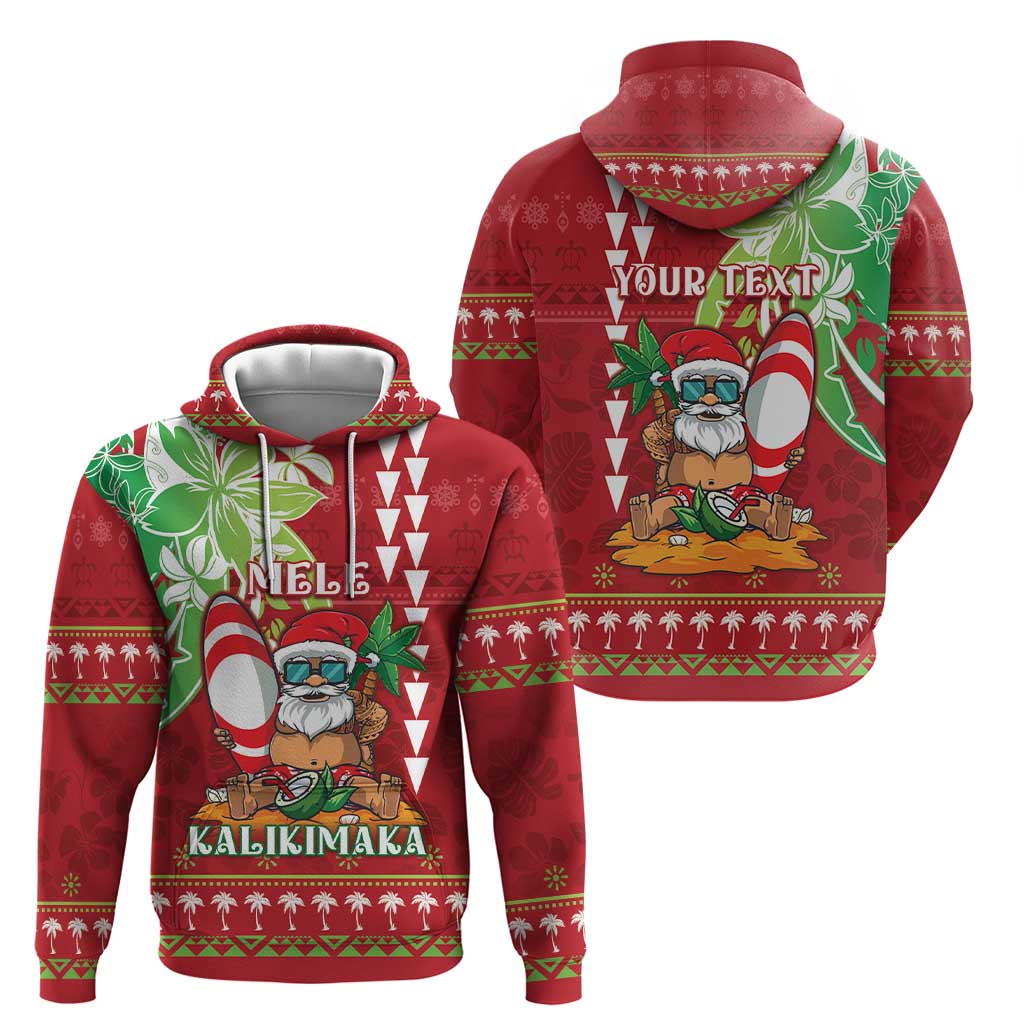Personalised Hawaii Christmas Hoodie Funny Santa Claus Surf Mele Kalikimaka LT05 - Polynesian Pride