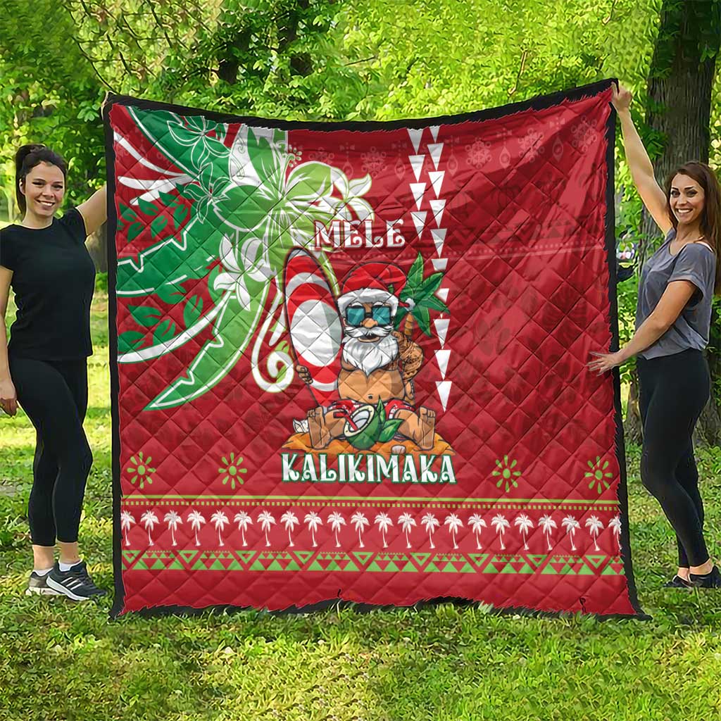 Hawaii Christmas Quilt Funny Santa Claus Surf Mele Kalikimaka LT05 - Polynesian Pride
