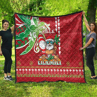 Hawaii Christmas Quilt Funny Santa Claus Surf Mele Kalikimaka LT05 - Polynesian Pride