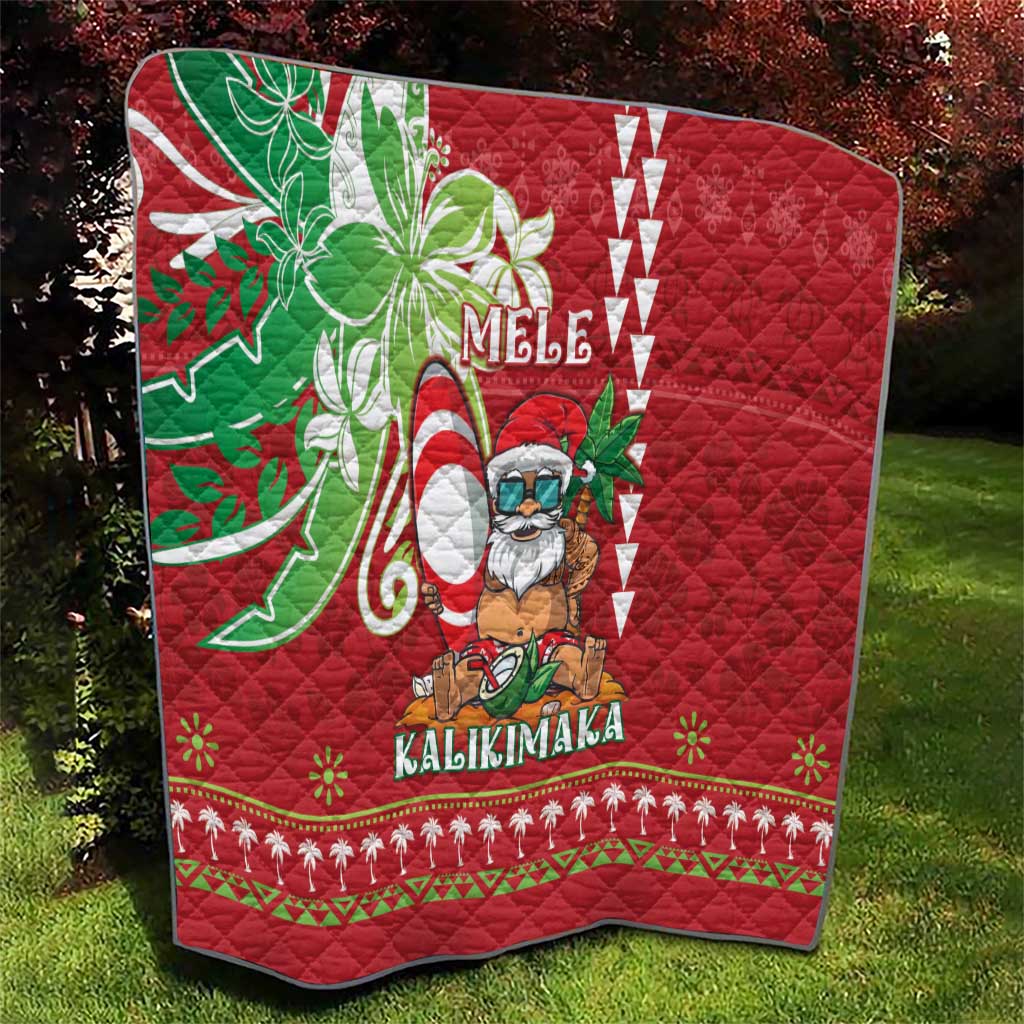 Hawaii Christmas Quilt Funny Santa Claus Surf Mele Kalikimaka LT05 - Polynesian Pride
