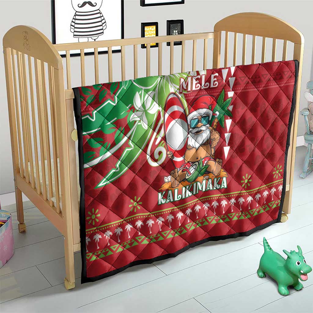 Hawaii Christmas Quilt Funny Santa Claus Surf Mele Kalikimaka LT05 - Polynesian Pride
