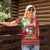 Personalised Hawaii Christmas Women Polo Shirt Funny Santa Claus Surf Mele Kalikimaka