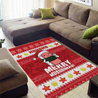 Hawaii Funny Christmas Area Rug Spam Musubi Santa