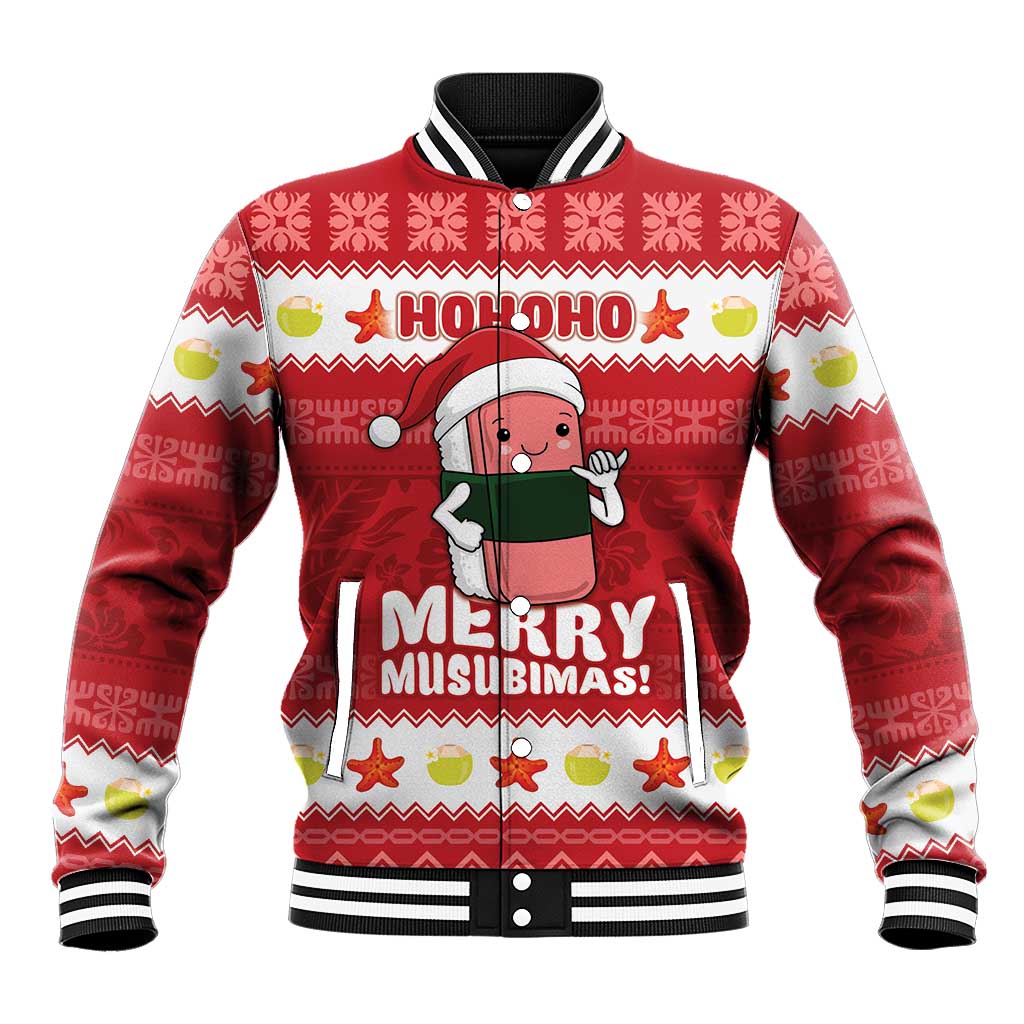 Hawaii Funny Christmas Baseball Jacket Spam Musubi Santa