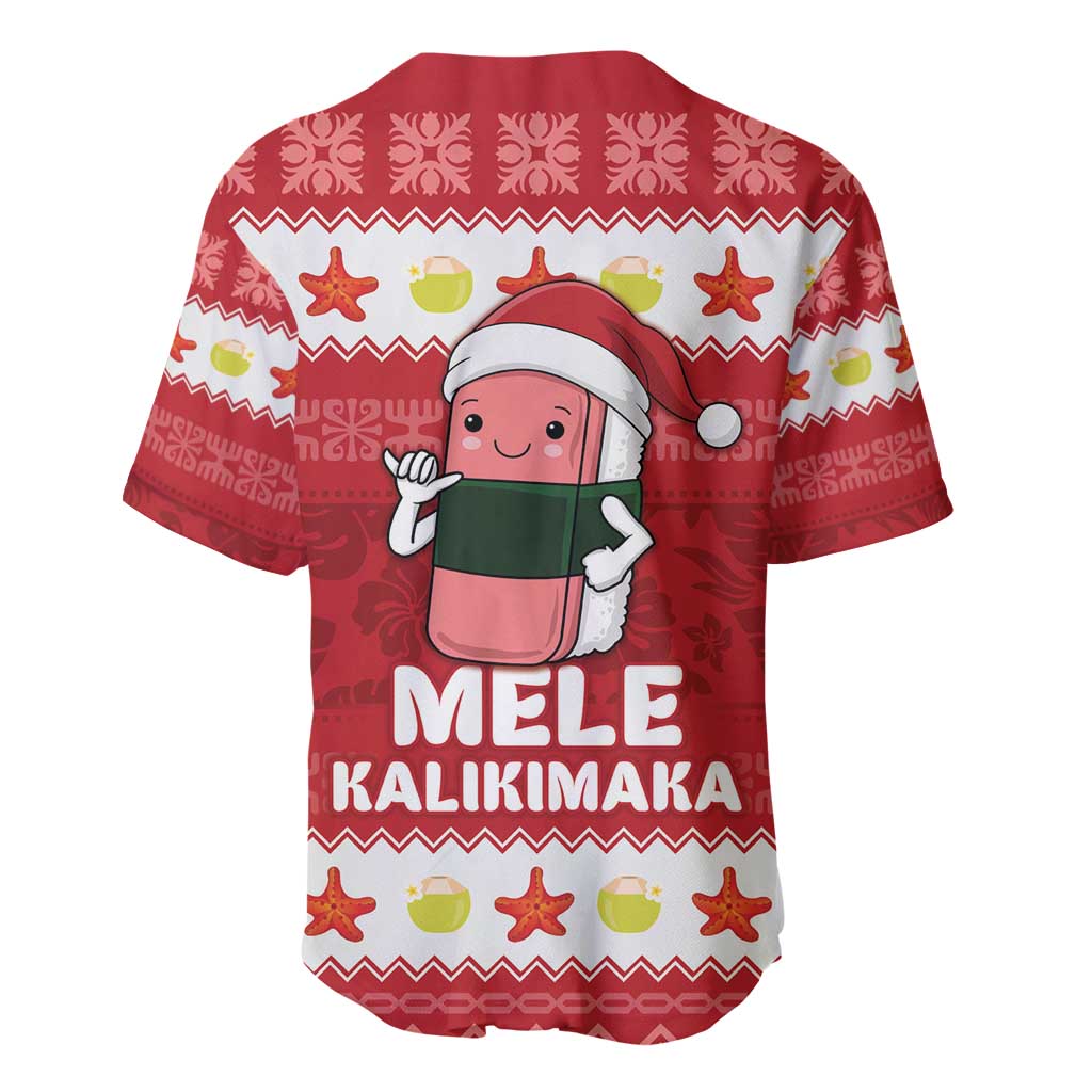 Hawaii Funny Christmas Baseball Jersey Spam Musubi Santa LT05 - Polynesian Pride