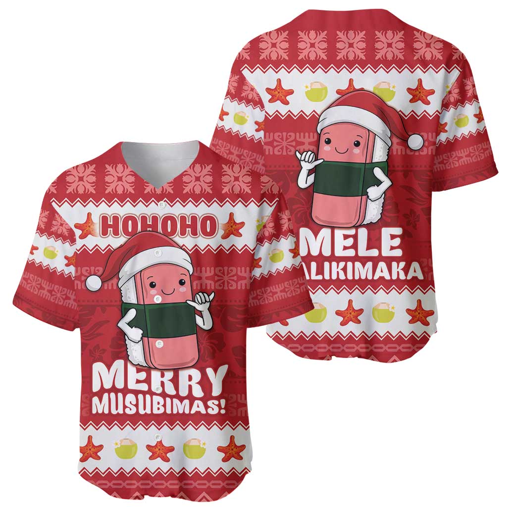 Hawaii Funny Christmas Baseball Jersey Spam Musubi Santa LT05 - Polynesian Pride
