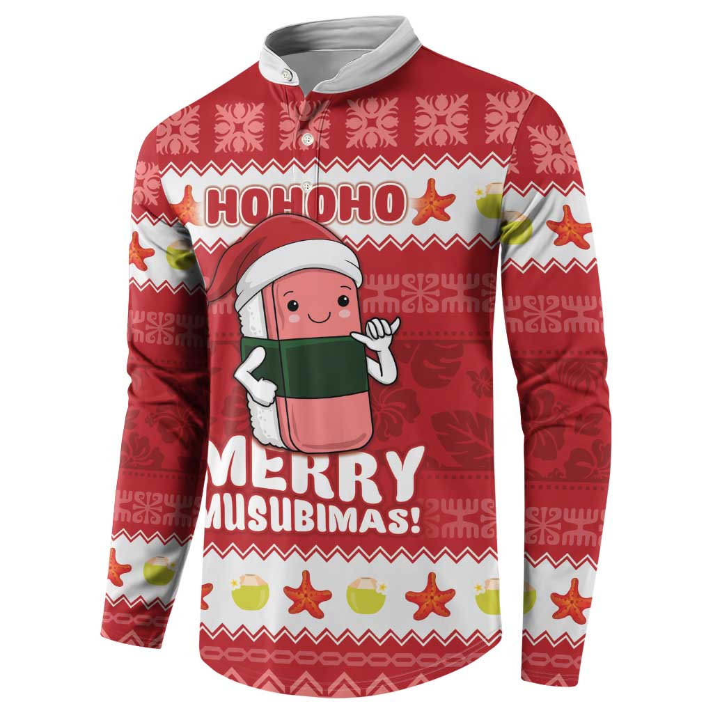 Hawaii Funny Christmas Button Sweatshirt Spam Musubi Santa