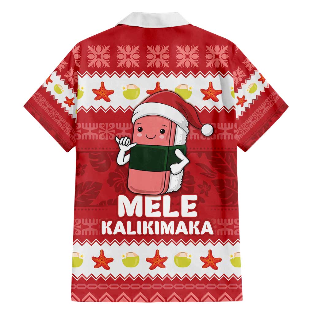 Hawaii Funny Christmas Family Matching Tank Maxi Dress and Hawaiian Shirt Spam Musubi Santa LT05 - Polynesian Pride
