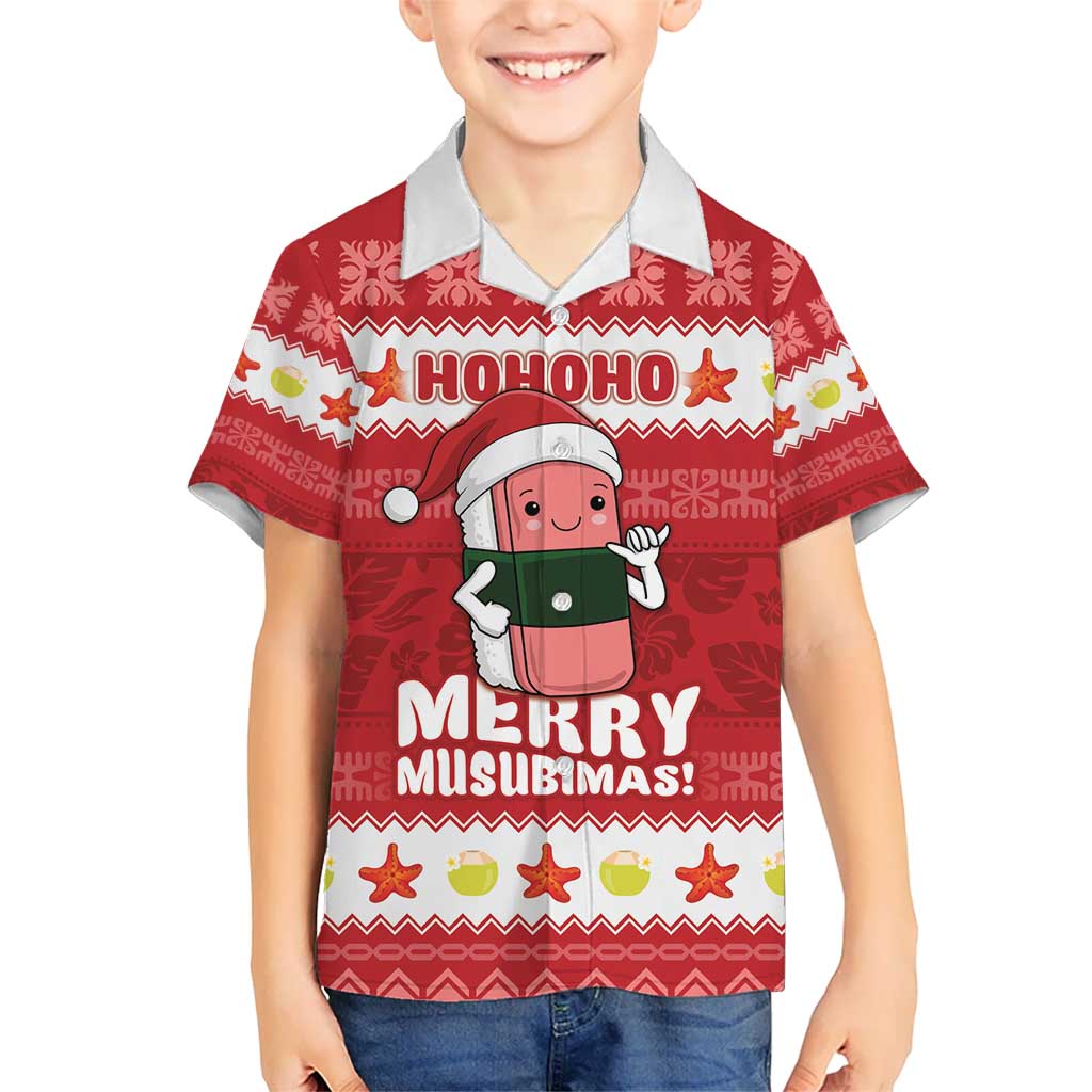 Hawaii Funny Christmas Kid Hawaiian Shirt Spam Musubi Santa