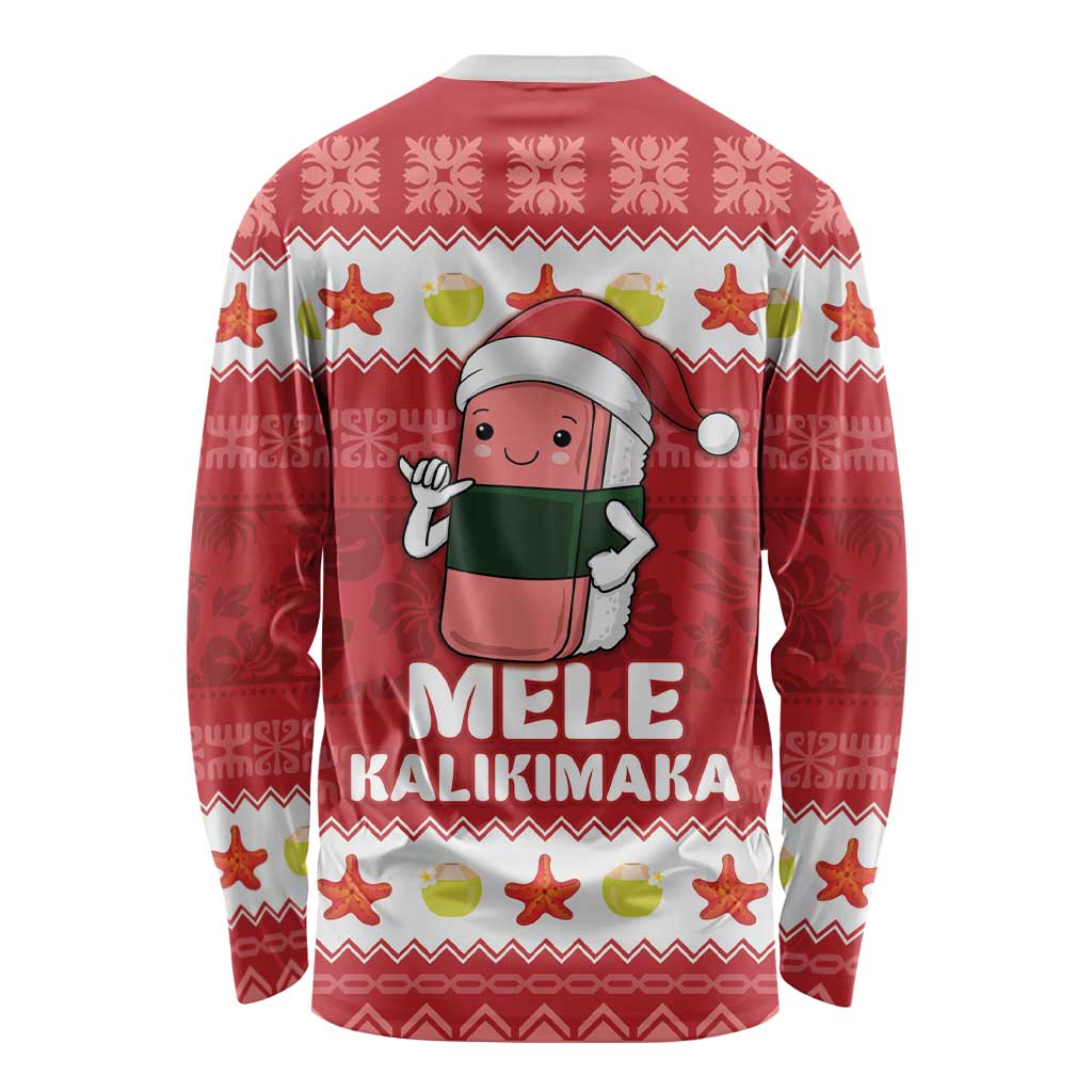 Hawaii Funny Christmas Long Sleeve Shirt Spam Musubi Santa