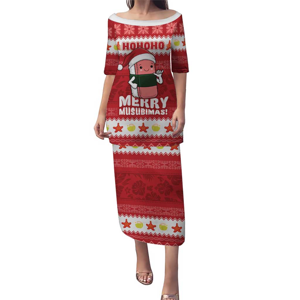 Hawaii Funny Christmas Puletasi Spam Musubi Santa