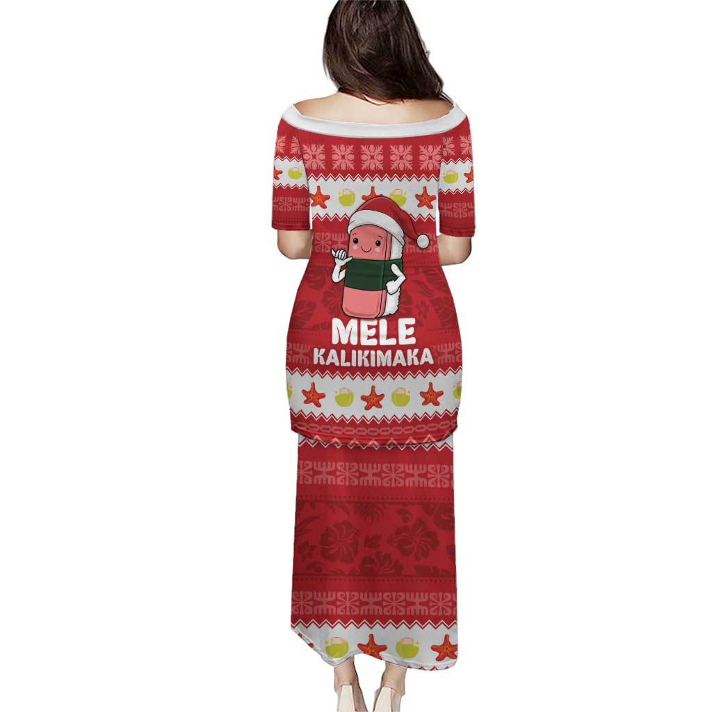 Hawaii Funny Christmas Puletasi Spam Musubi Santa