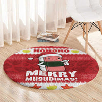 Hawaii Funny Christmas Round Carpet Spam Musubi Santa LT05 - Polynesian Pride