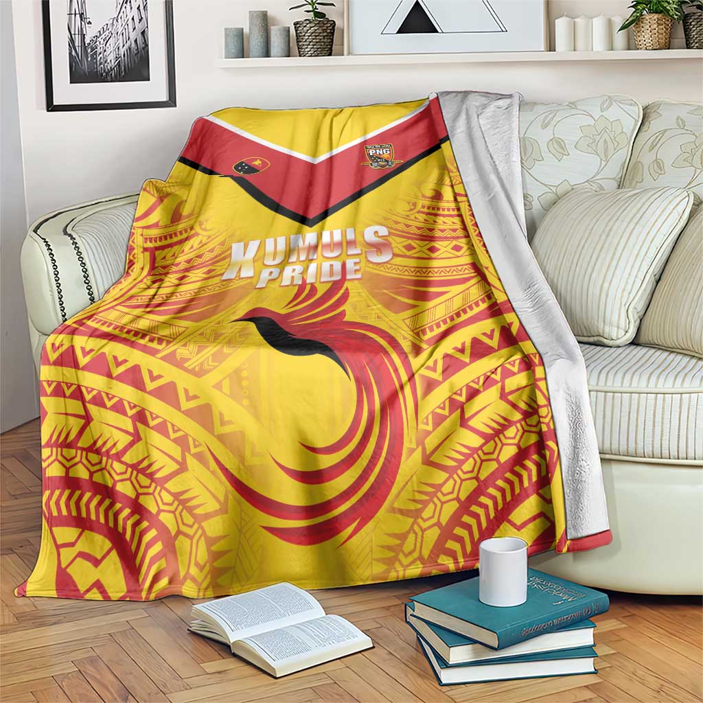 Papua New Guinea Rugby Blanket Kumul Pride Go Champions LT05 Yellow - Polynesian Pride