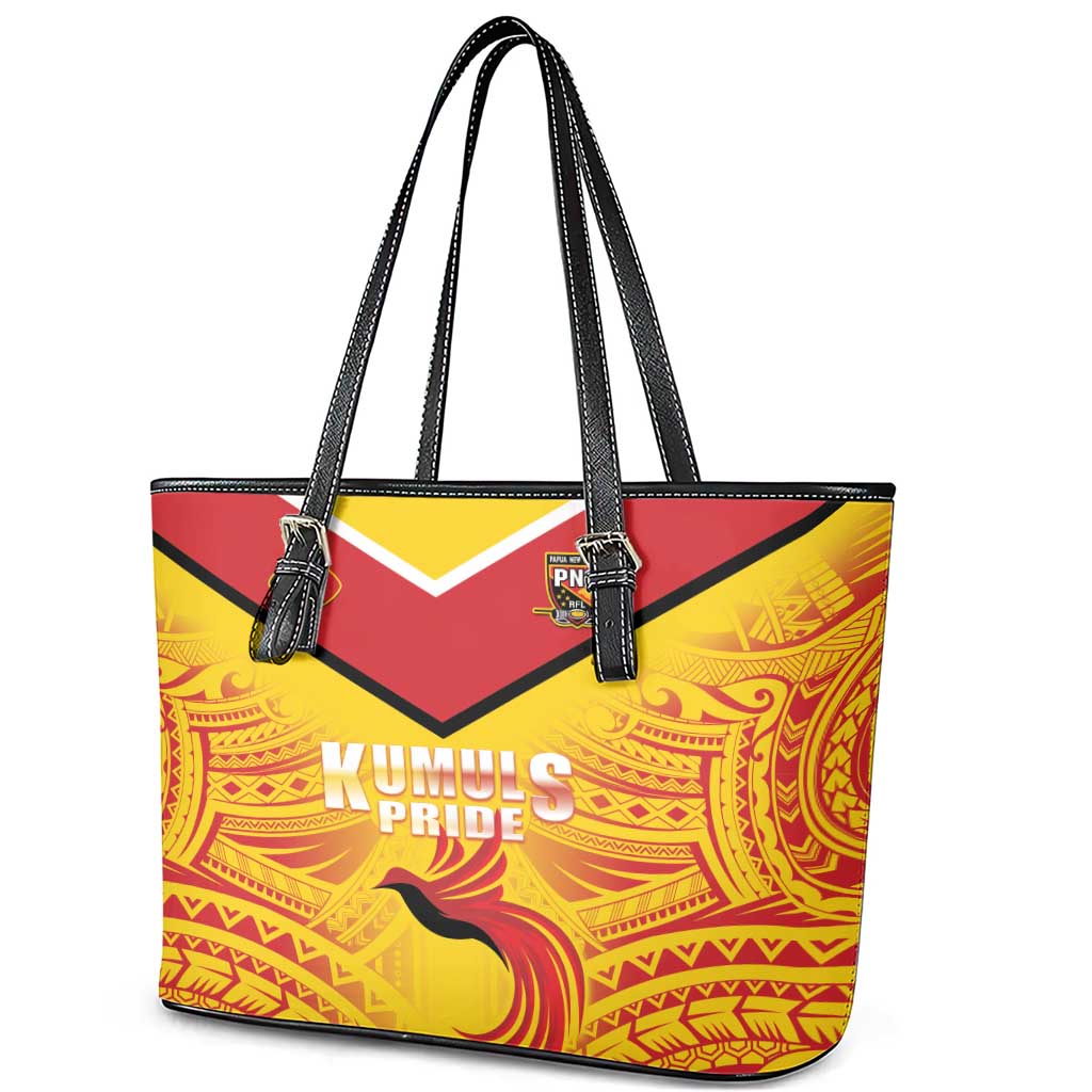 Papua New Guinea Rugby Leather Tote Bag Kumul Pride Go Champions