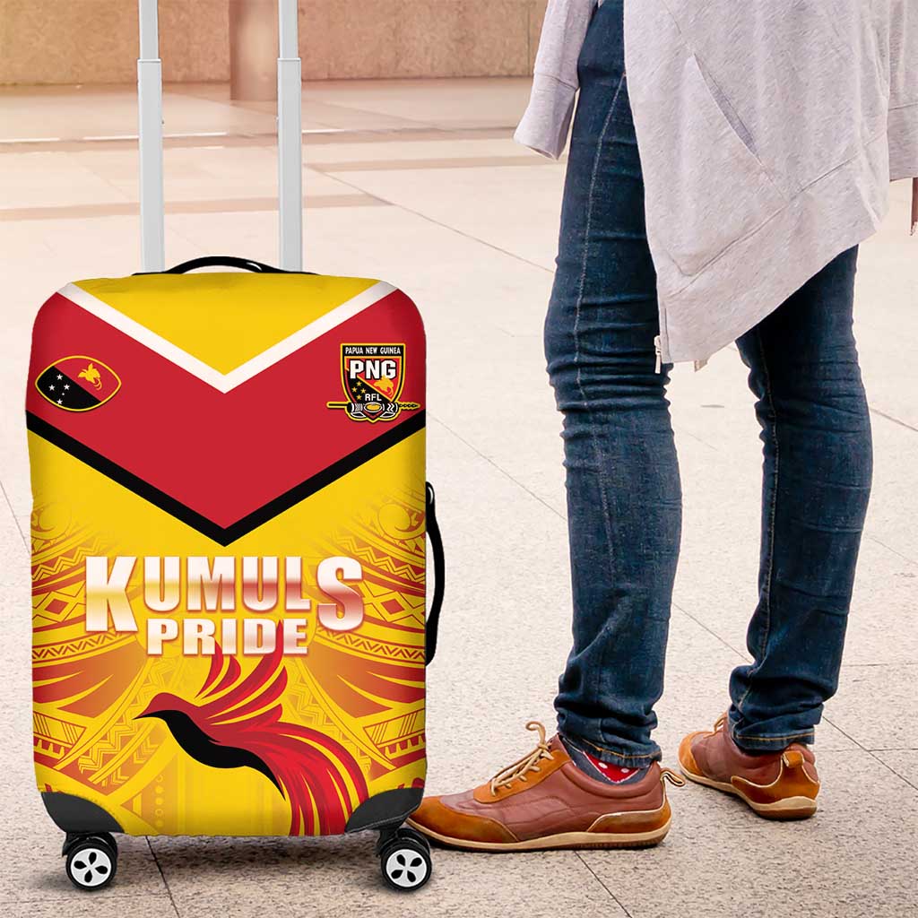 Papua New Guinea Rugby Luggage Cover Kumul Pride Go Champions LT05 Yellow - Polynesian Pride