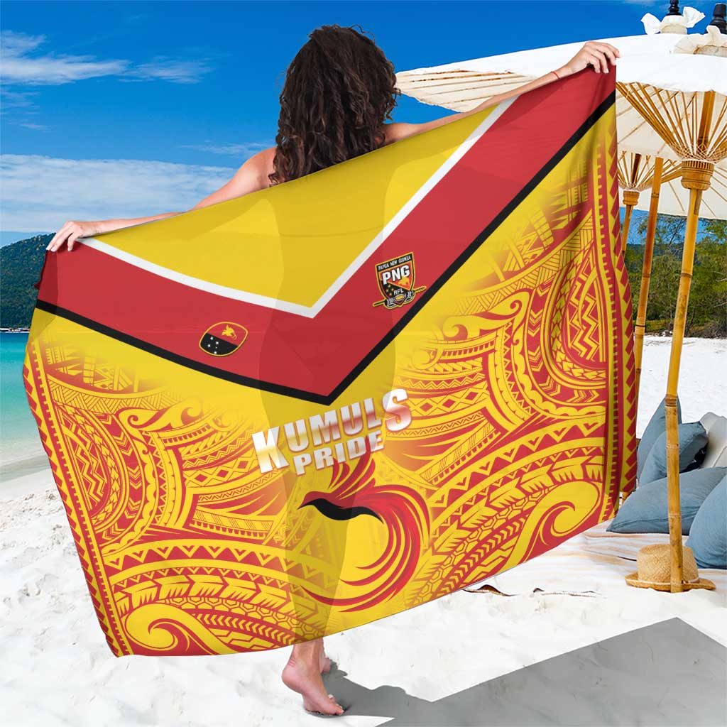 Papua New Guinea Rugby Sarong Kumul Pride Go Champions LT05 One Size 44 x 66 inches Yellow - Polynesian Pride