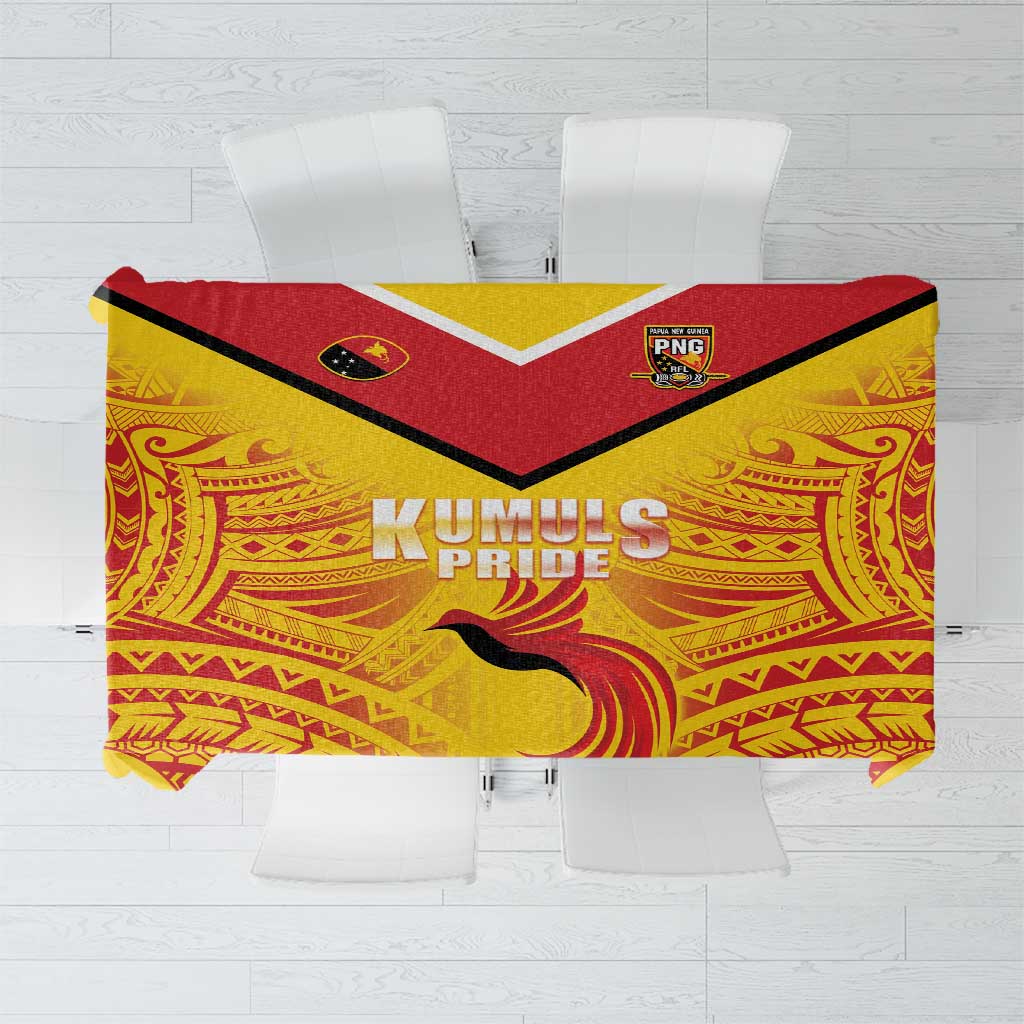 Papua New Guinea Rugby Tablecloth Kumul Pride Go Champions LT05 Yellow - Polynesian Pride