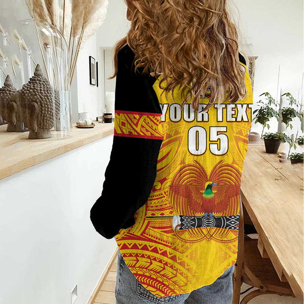 Custom Gulf Isou Rugby Women Casual Shirt Papua New Guinea Polynesian Tattoo LT03 main image 1