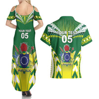 Cook Islands Rugby Custom Couples Matching Summer Maxi Dress and Hawaiian Shirt The Kukis Go Champions