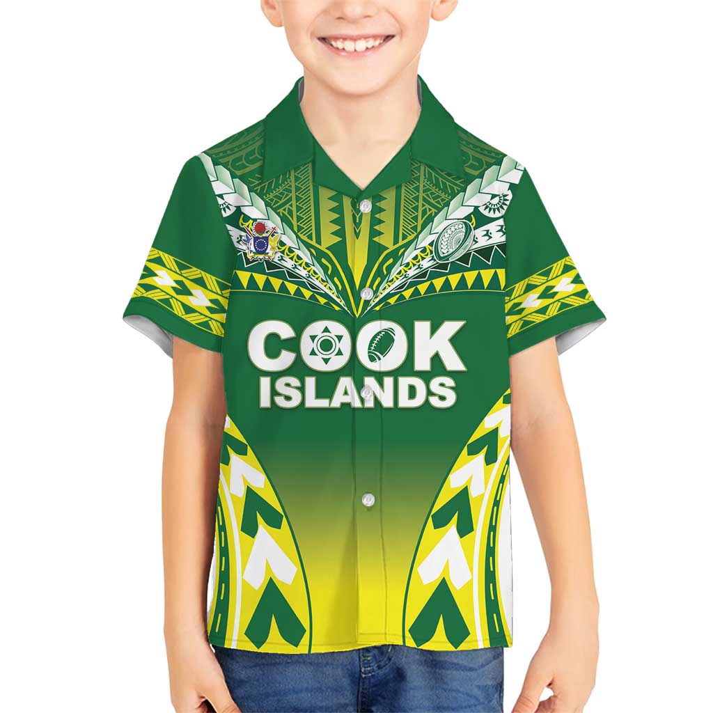 Cook Islands Rugby Custom Family Matching Tank Maxi Dress and Hawaiian Shirt The Kukis Go Champions