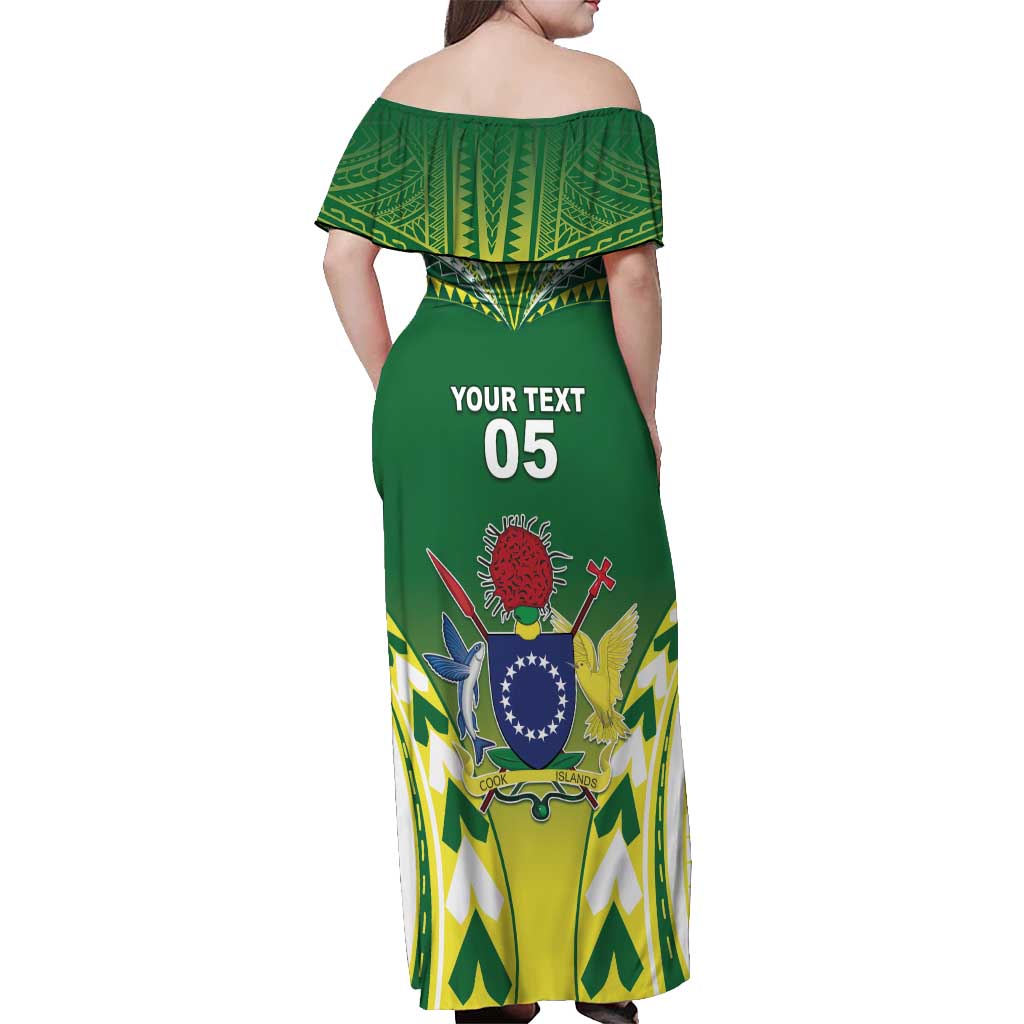 Cook Islands Rugby Custom Off Shoulder Maxi Dress The Kukis Go Champions
