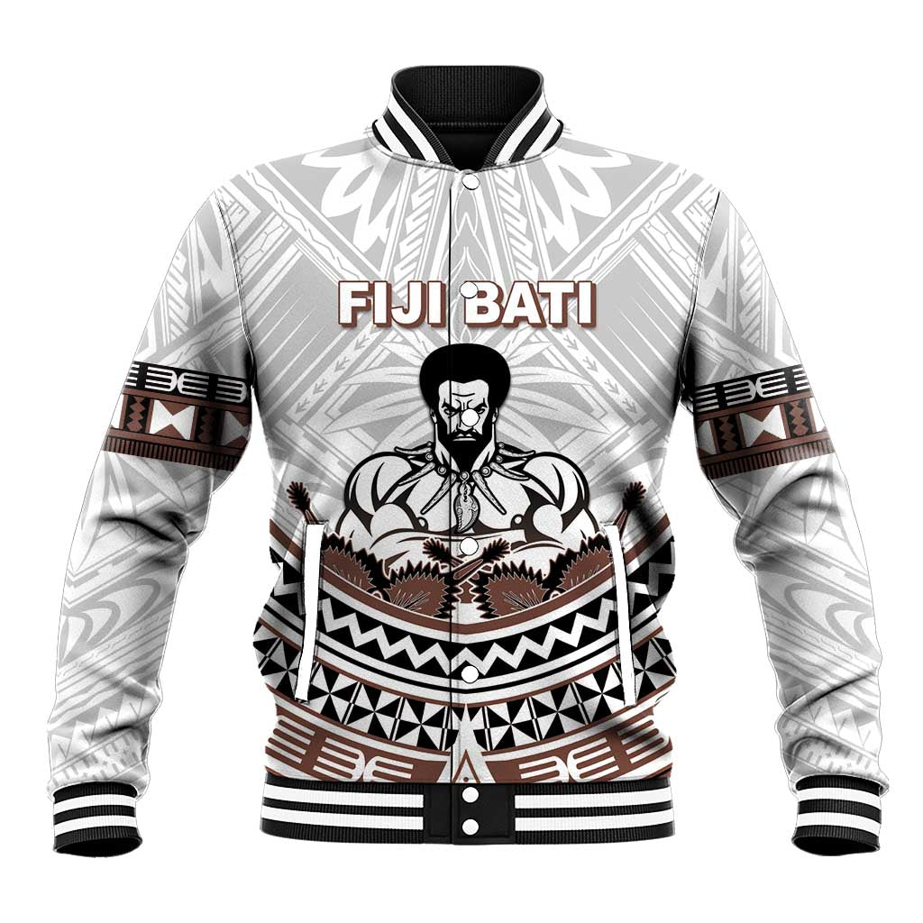 Fiji Rugby Custom Baseball Jacket Fijian Bati Go Champions LT05 Unisex White - Polynesian Pride