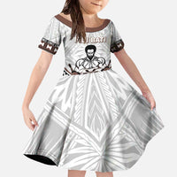 Fiji Rugby Custom Family Matching Off The Shoulder Long Sleeve Dress and Hawaiian Shirt Fijian Bati Go Champions