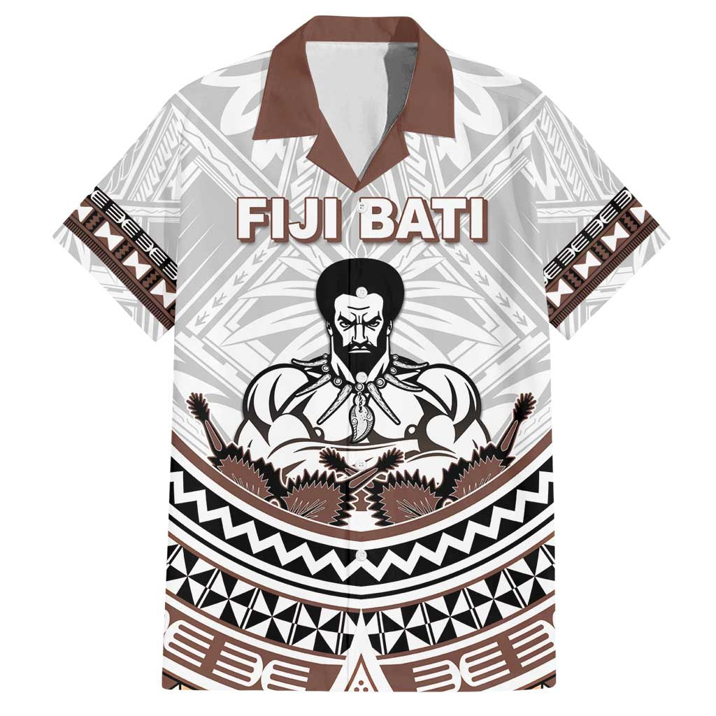 Fiji Rugby Custom Family Matching Tank Maxi Dress and Hawaiian Shirt Fijian Bati Go Champions LT05 Dad's Shirt - Short Sleeve White - Polynesian Pride