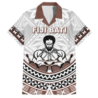 Fiji Rugby Custom Family Matching Tank Maxi Dress and Hawaiian Shirt Fijian Bati Go Champions LT05 Dad's Shirt - Short Sleeve White - Polynesian Pride