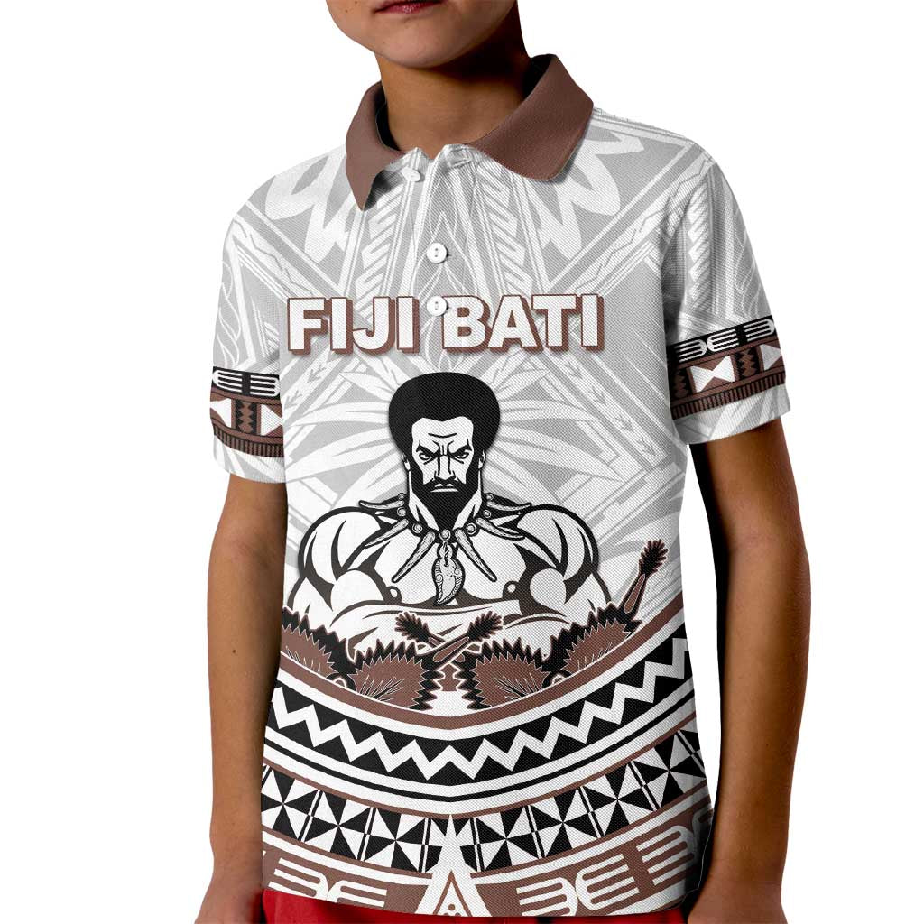 Fiji Rugby Custom Kid Polo Shirt Fijian Bati Go Champions LT05 Kid White - Polynesian Pride