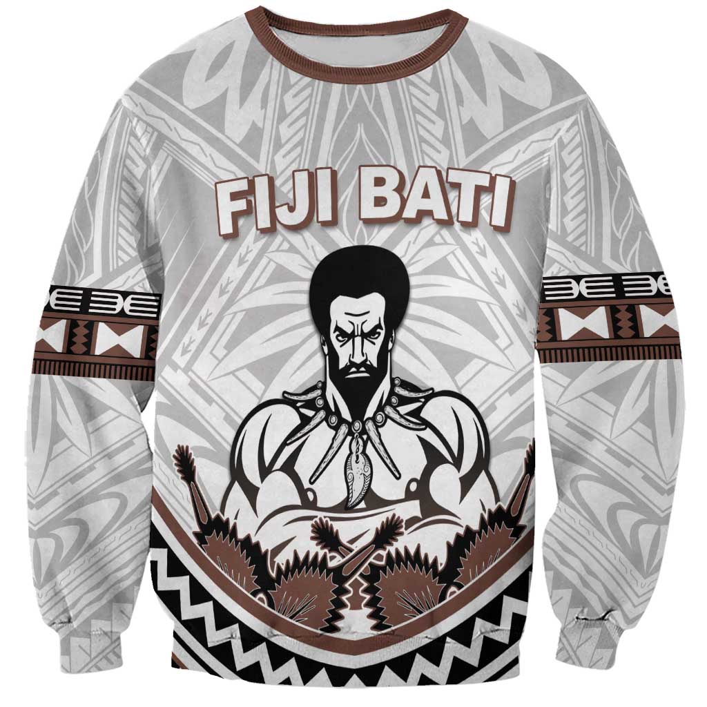 Fiji Rugby Custom Sweatshirt Fijian Bati Go Champions LT05 Unisex White - Polynesian Pride