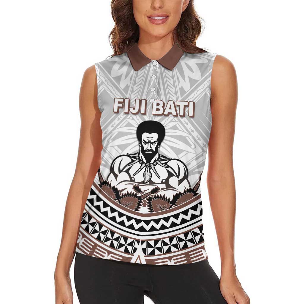 Fiji Rugby Custom Women Sleeveless Polo Shirt Fijian Bati Go Champions