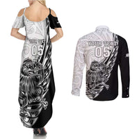 New Zealand Kiwi Rugby Custom Couples Matching Summer Maxi Dress and Long Sleeve Button Shirt Go Champions Maori Pattern