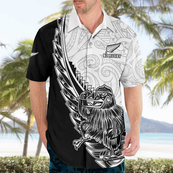 (Custom Personalised) New Zealand Haka Rugby Maori Hawaiian Shirt Silver Fern Vibes - Red LT8