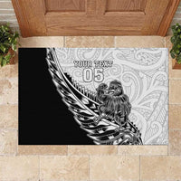 New Zealand Kiwi Rugby Custom Rubber Doormat Go Champions Maori Pattern