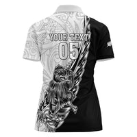 New Zealand Kiwi Rugby Custom Women Polo Shirt Go Champions Maori Pattern