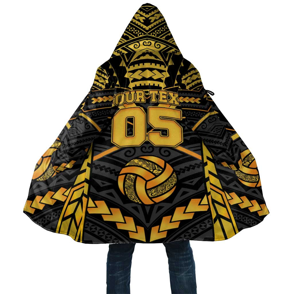 Custom Polynesia Beach Volleyball Cloak Gold Polynesian Tribal Pattern - Polynesian Pride