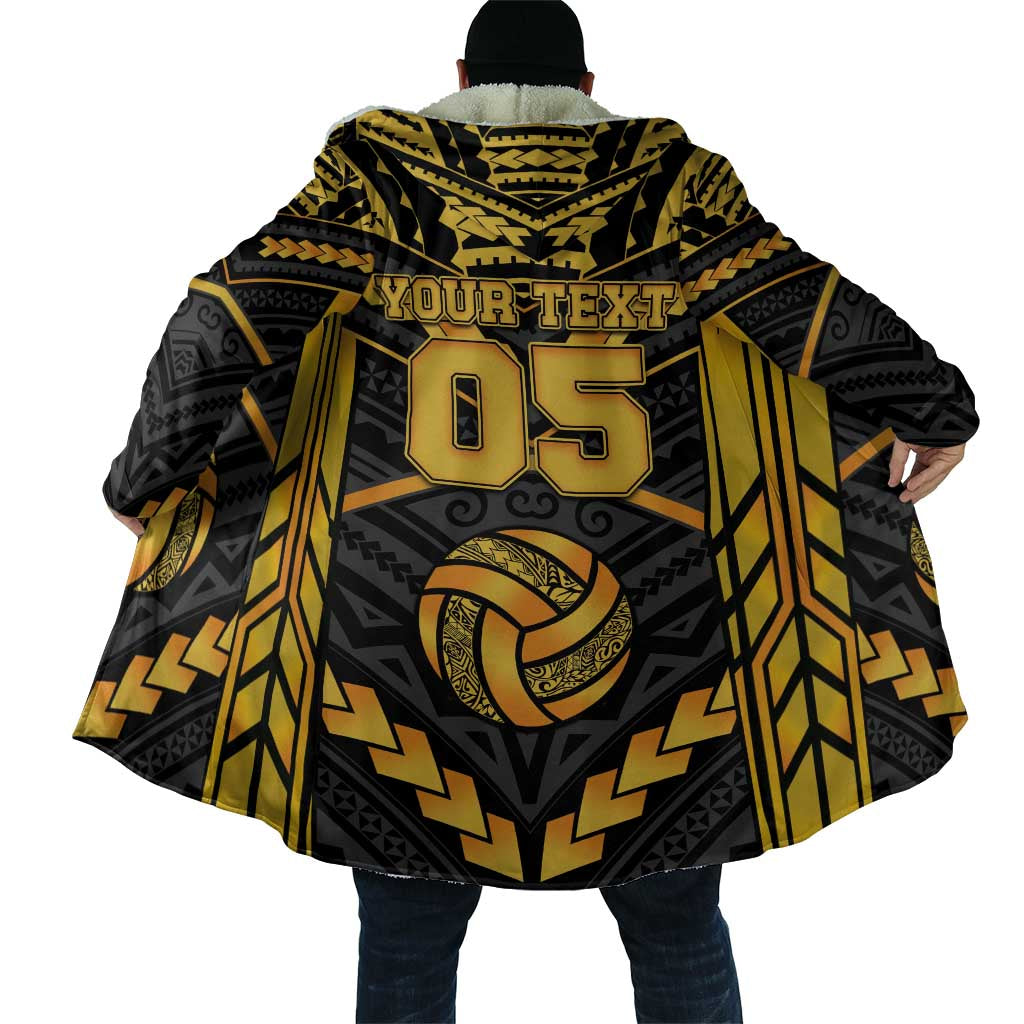 Custom Polynesia Beach Volleyball Cloak Gold Polynesian Tribal Pattern - Polynesian Pride