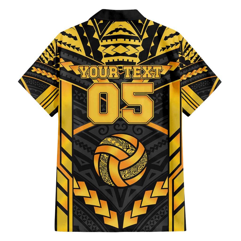 Custom Polynesia Beach Volleyball Family Matching Long Sleeve Bodycon Dress and Hawaiian Shirt Gold Polynesian Tribal Pattern - Polynesian Pride