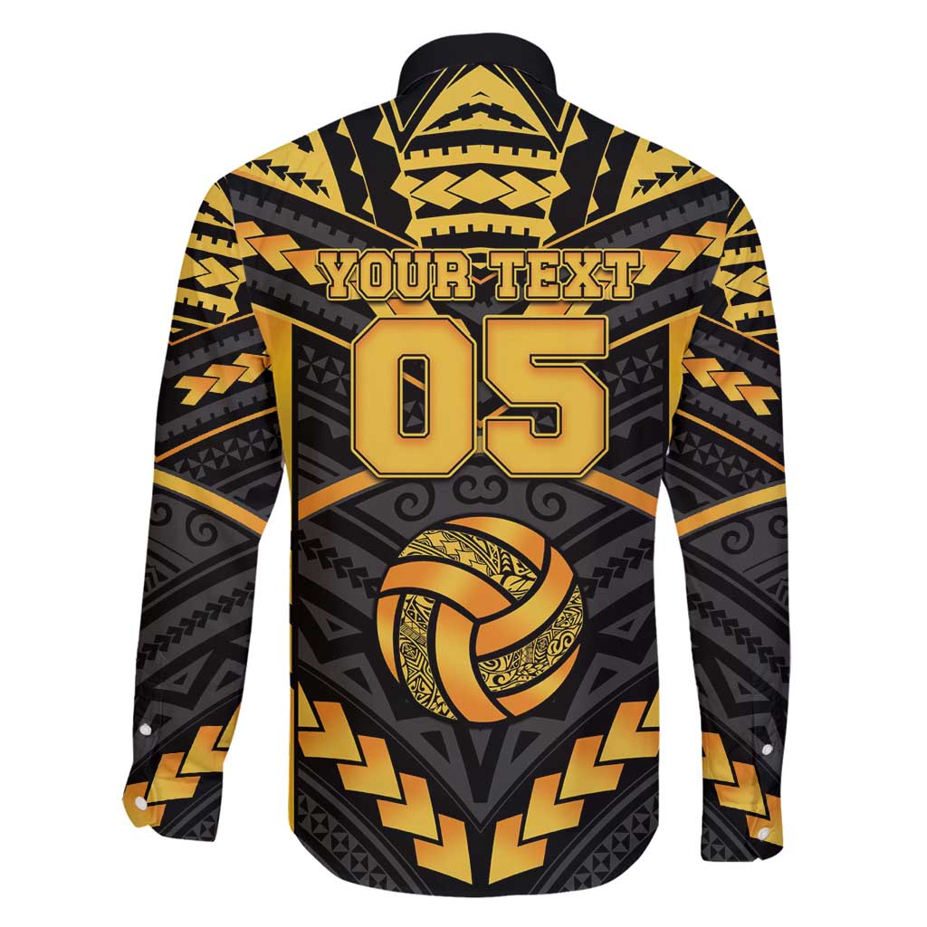 Custom Polynesia Beach Volleyball Family Matching Mermaid Dress and Hawaiian Shirt Gold Polynesian Tribal Pattern - Polynesian Pride