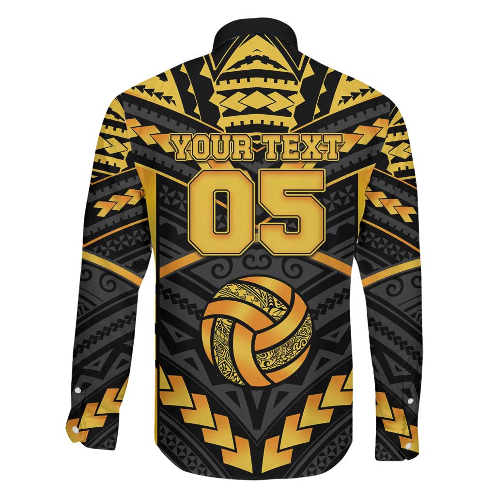 Custom Polynesia Beach Volleyball Family Matching Off Shoulder Maxi Dress and Hawaiian Shirt Gold Polynesian Tribal Pattern LT05 - Polynesian Pride