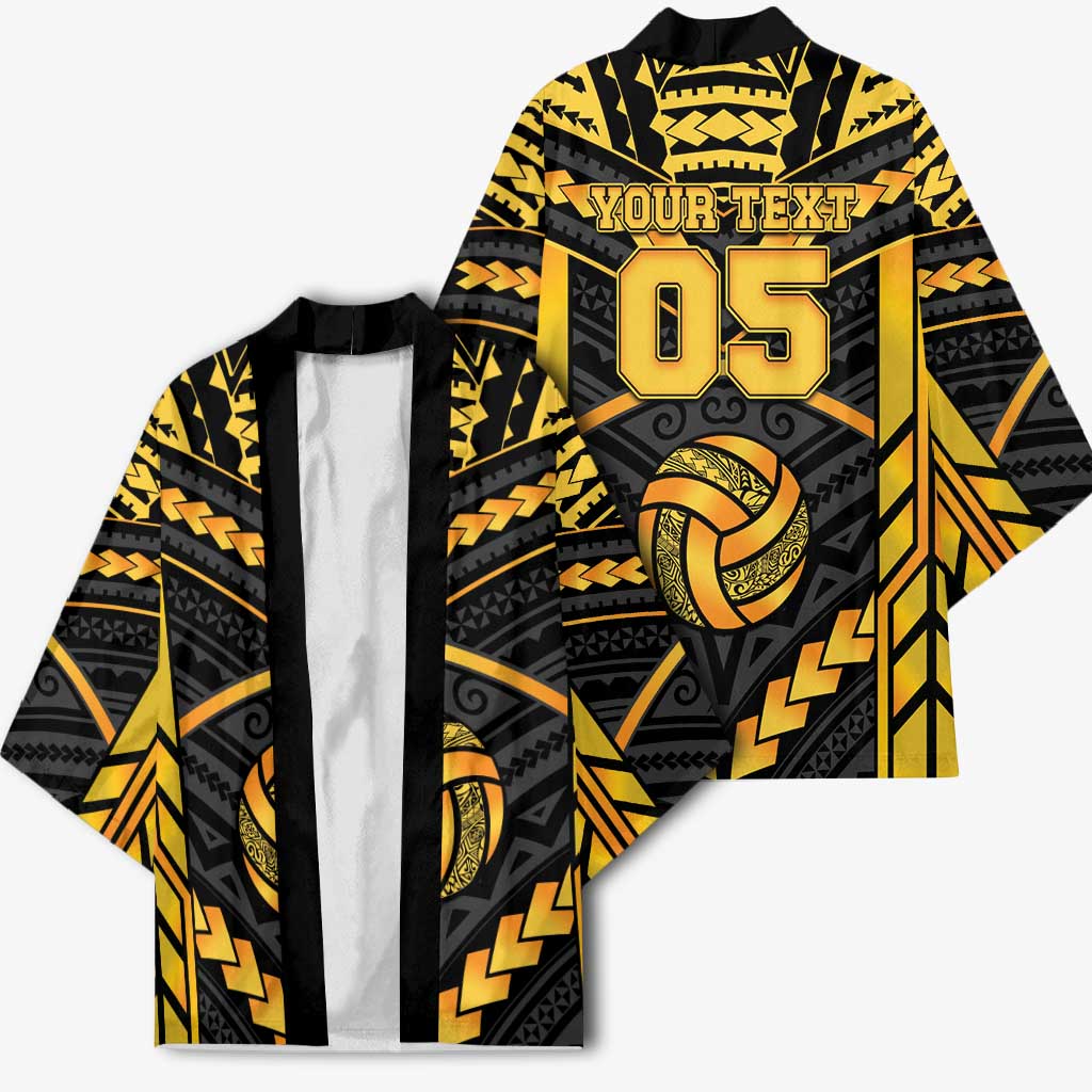 Custom Polynesia Beach Volleyball Kimono Gold Polynesian Tribal Pattern LT05 - Polynesian Pride