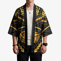 Custom Polynesia Beach Volleyball Kimono Gold Polynesian Tribal Pattern LT05 - Polynesian Pride
