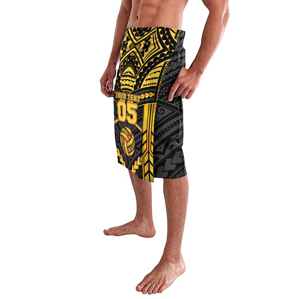 Custom Polynesia Beach Volleyball Lavalava Gold Polynesian Tribal Pattern - Polynesian Pride