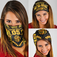 Custom Polynesia Beach Volleyball Neck Gaiter Gold Polynesian Tribal Pattern - Polynesian Pride