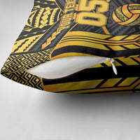 Custom Polynesia Beach Volleyball Pillow Cover Gold Polynesian Tribal Pattern - Polynesian Pride