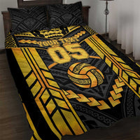 Custom Polynesia Beach Volleyball Quilt Bed Set Gold Polynesian Tribal Pattern LT05 Gold - Polynesian Pride