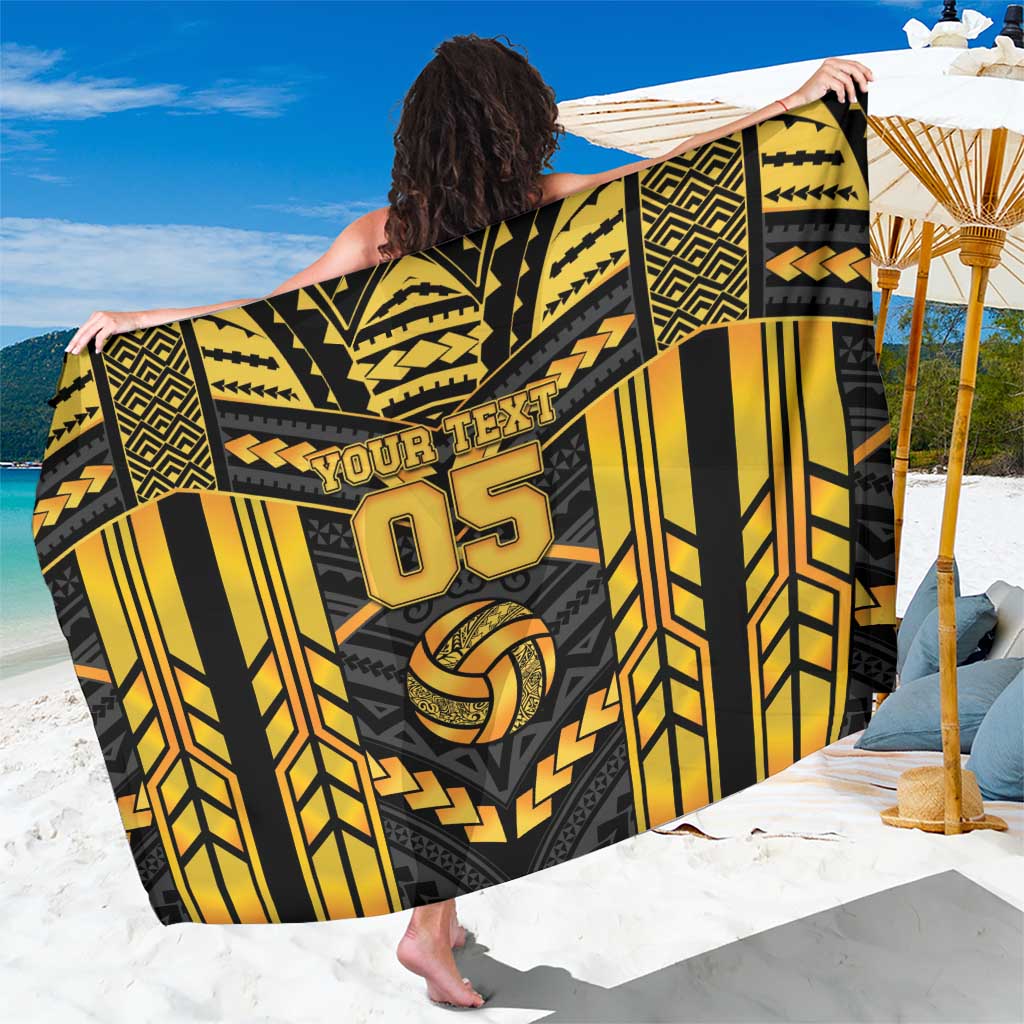 Custom Polynesia Beach Volleyball Sarong Gold Polynesian Tribal Pattern - Polynesian Pride