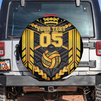 Custom Polynesia Beach Volleyball Spare Tire Cover Gold Polynesian Tribal Pattern LT05 Gold - Polynesian Pride